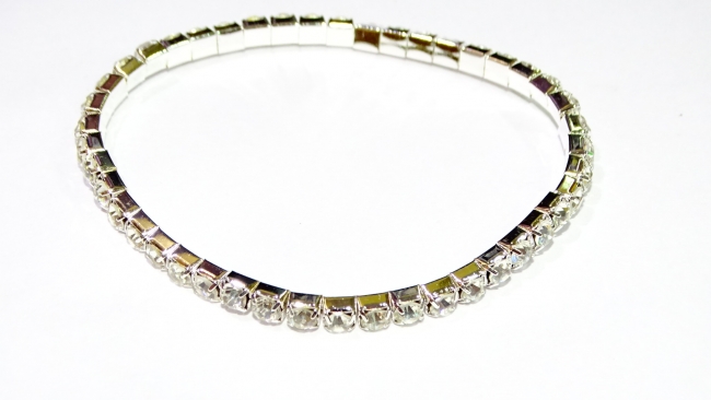 PULSERA STRASS ACERO 1 LINEA+++//