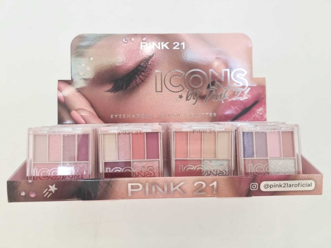 SOMBRAS + GLITTER + RUBOR ICONS PINK 21+++//+