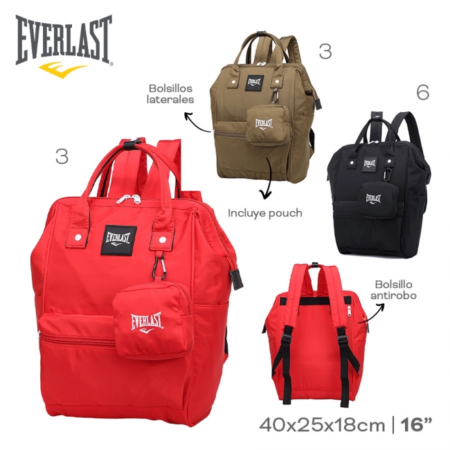 MOCHILA EVERLAST MICROFIBRA CON MONEDERO+