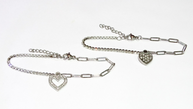 PULSERA ACERO CON STRASS+