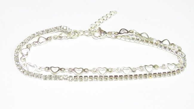 PULSERA ACERO BLANCO STRASS+