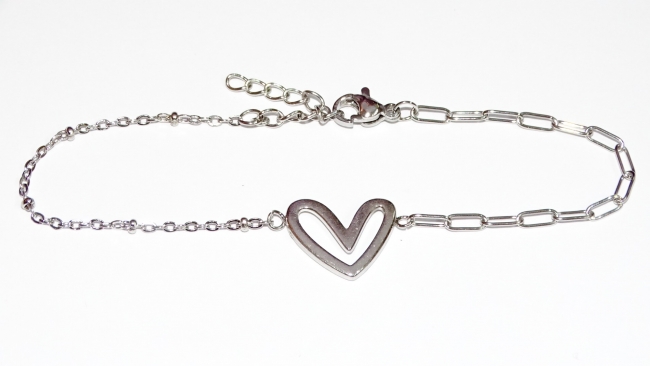 PULSERA ACERO CORAZON+