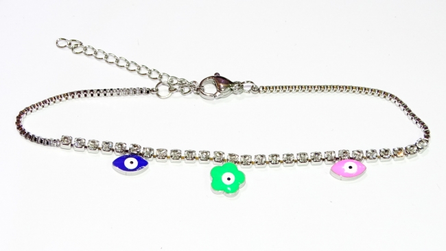 PULSERA ACERO OJITOS+