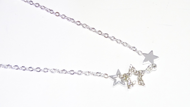 CADENA ACERO BLANCO ESTRELLAS 45 CM+