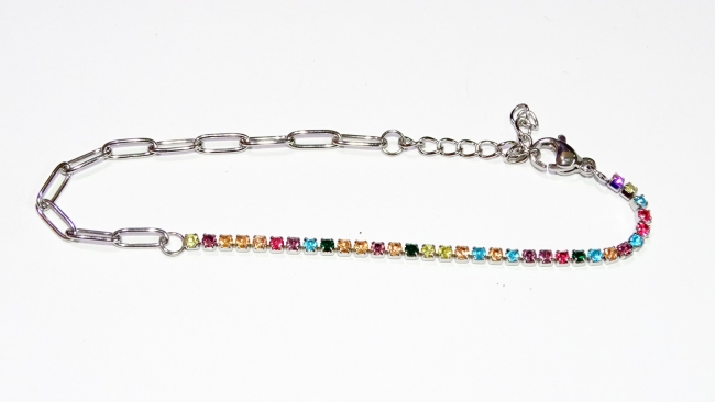 PULSERA ACERO STRASS+