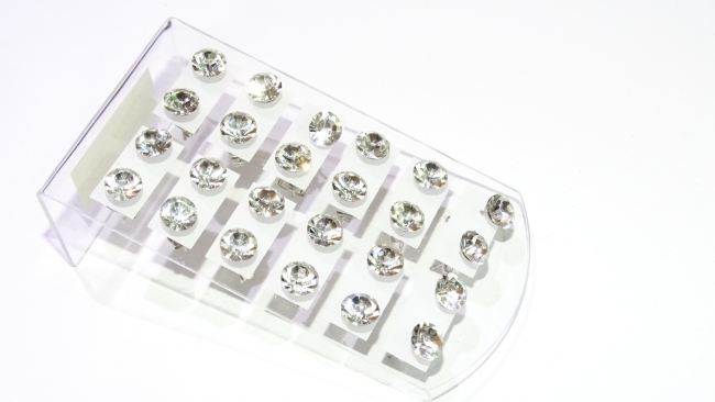 BLISTER AROS ACERO STRASS X 12 PARES N5+