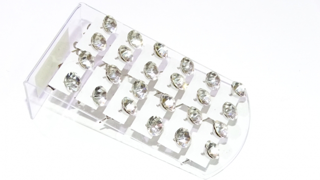 BLISTER AROS ACERO STRASS X 12 PARES N7+