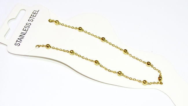 TOBILLERA ACERO DORADO+