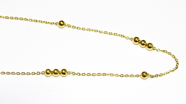 CADENA ACERO DORADO BOLITAS 50 CM+