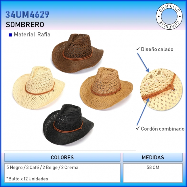 SOMBRERO RAFIA LA CHAPELLE T7