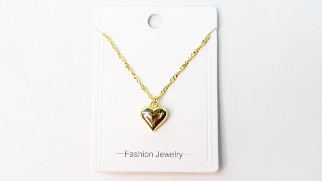 CADENA ACERO DORADO CORAZON
