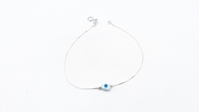PULSERA PLATA OJITO 6MM