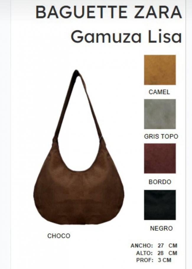 CARTERA BAGUETTE GAMUZA ZARA VARIOS COLORES 