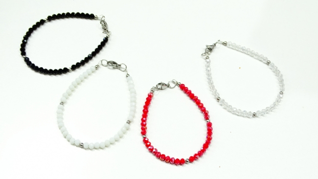PULSERA CRISTAL CON SEPARADOR VARIOS COLORES