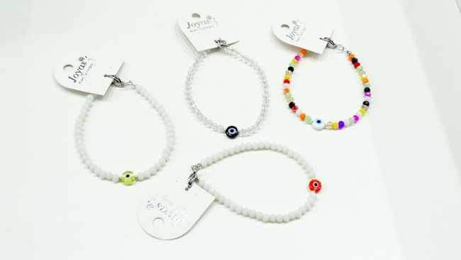 PULSERA ACERO OJITO VARIOS COLORES