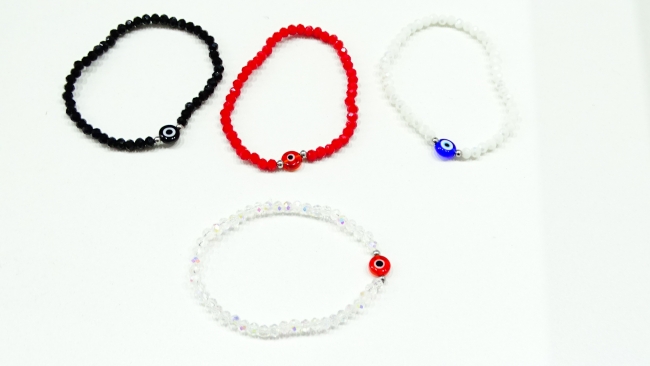 PULSERA ELASTICA OJITO VARIOS COLORES