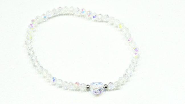 PULSERA ELASTICA CORAZON CRISTAL