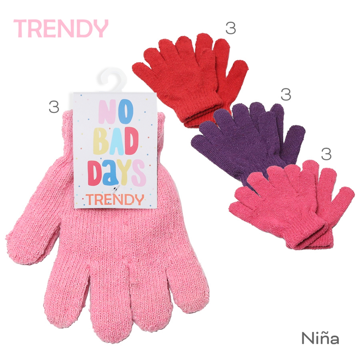 GUANTE NIÑA TRENDY X 12 T7