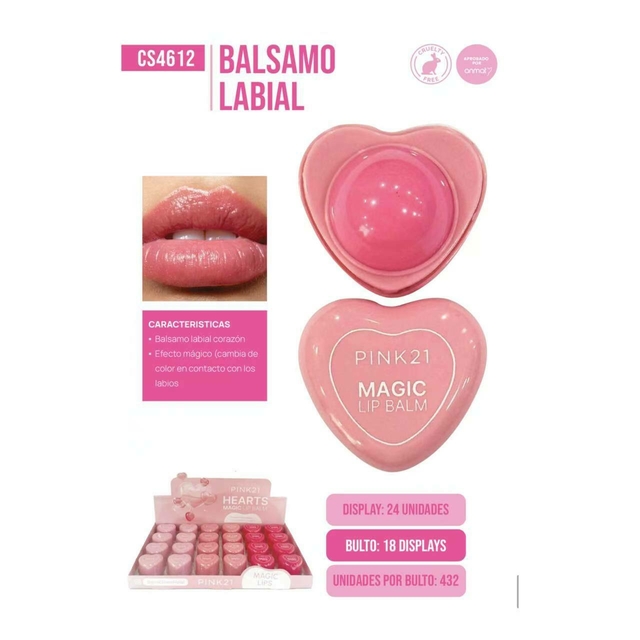 LIP BALM HEARTS PINK 21