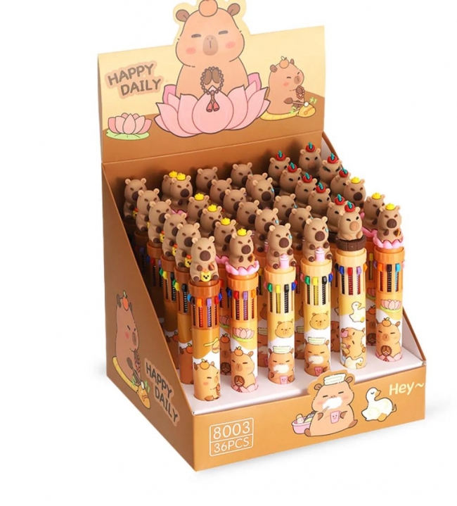 LAPICERA 10 COLORES CAPIBARA X 6