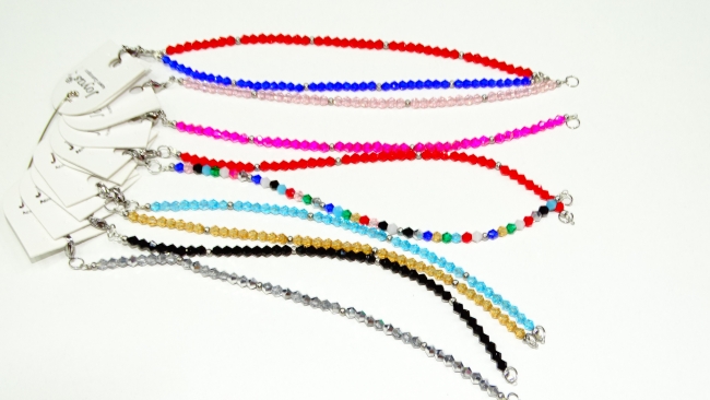 PULSERA ACERO CRISTAL CON SEPARADOR