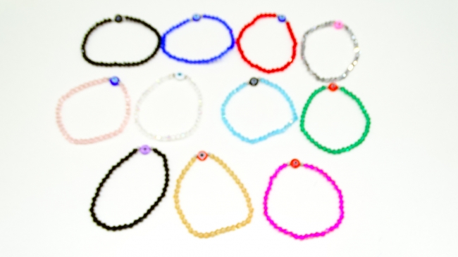 PULSERA ACERO CRISTAL VARIOS COLORES