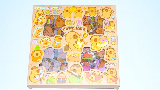 CAJA STICKERS CAPIBARA X 96 PLANCHAS