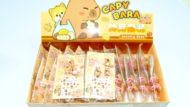 SET STICKERS CON ANILLOS CAPIBARA