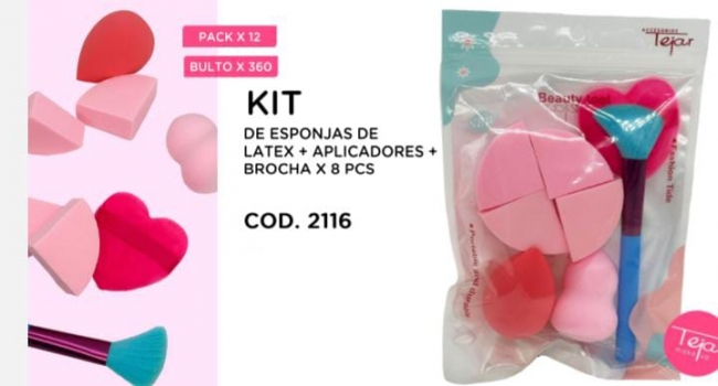 SET ESPONJAS DE LATEX + APLICADOR Y BROCHA 8 PIEZAS TEJAR