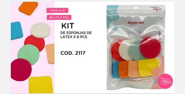 SET DE ESPONJAS LATEX 8 PIEZAS