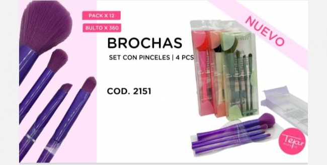 SET BROCHAS + 4 PINCELES TEJAR