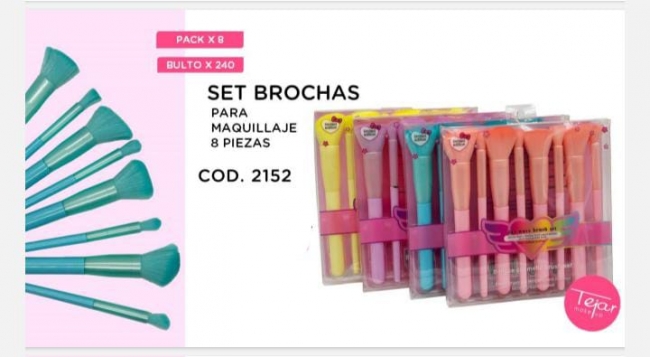 SET BROCHAS PARA MAQUILLAJE 8 PIEZAS TEJAR