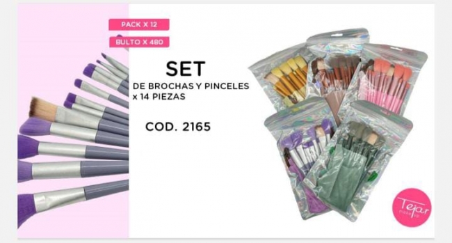 PACK DE BROCHAS Y PINCELES X 14 PIEZAS TEJAR