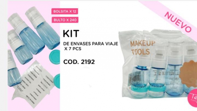 KIT DE ENVASES PARA VIAJE TEJAR X 7 PIEZAS