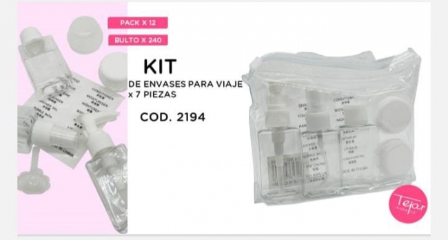 KIT DE ENVASES PARA VIAJE 6 PIEZAS TEJAR