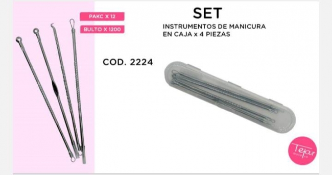 SET MANICURIA METAL 4 PIEZAS TEJAR