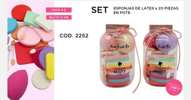 SET DE ESPONJAS DE LATEX 20 PIEZAS TEJAR