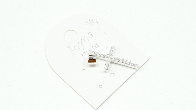 DIJE PLATA CRUZ STRASS