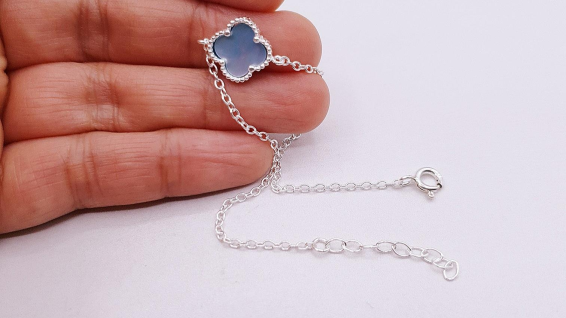 PULSERA PLATA CON NACAR 