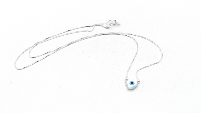 CADENA PLATA OJITO 40 CM