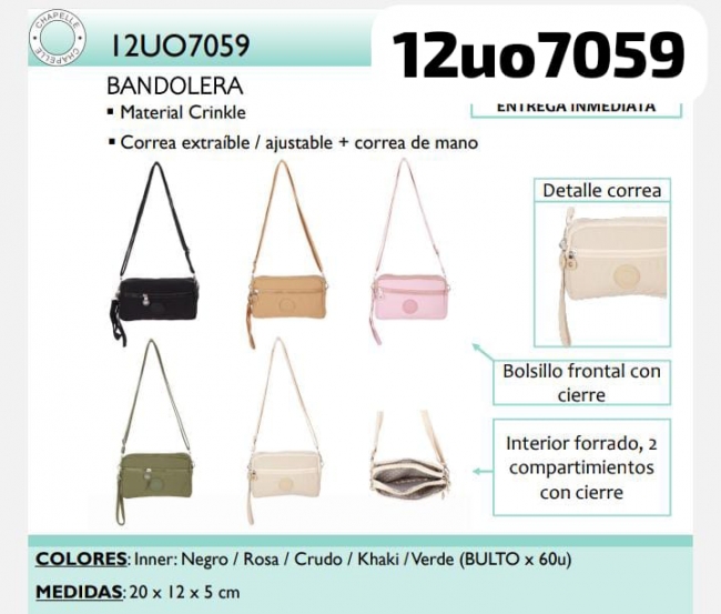 BANDOLERA CRINKLE CHAPELLE 