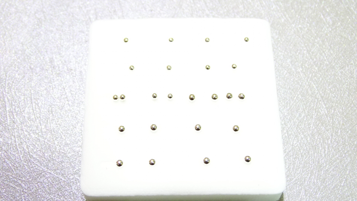 BLISTER DE AROS PIERCING BOLITAS PLATA 