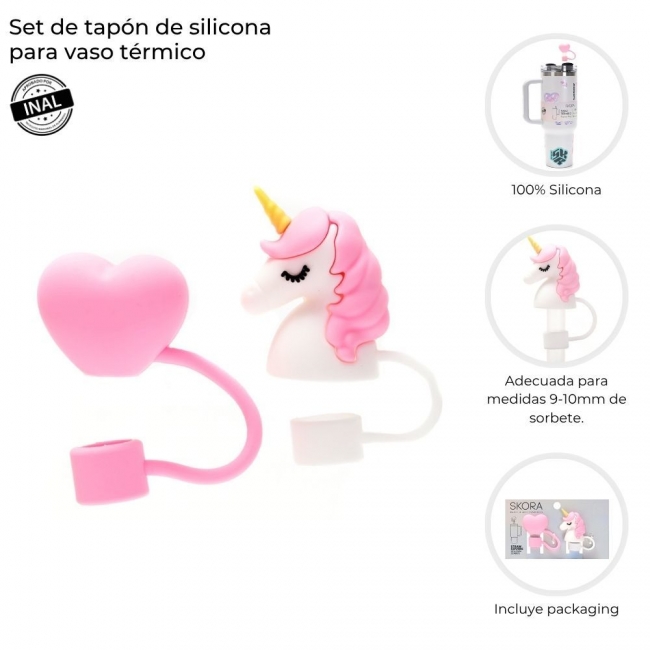 SET TAPON SILICONA PARA VASO TERMICO SKORA X 2
