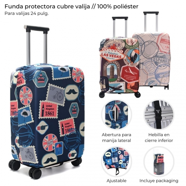 FUNDA CUBRE VALIJAS MEDIANA WANDERLUST