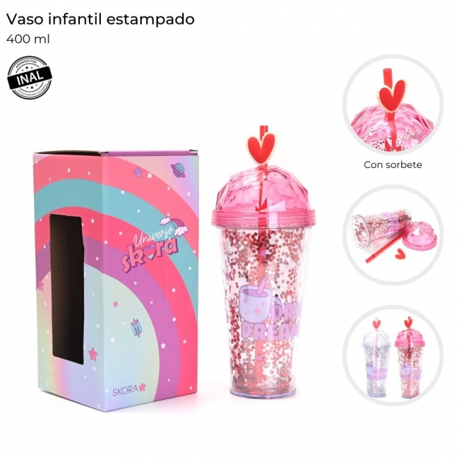VASO INFANTIL ESTAMPADO 400 ML SKORA