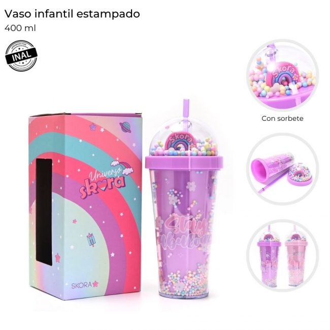 VASO INFANTIL ESTAMPADO 400 ML SKORA 