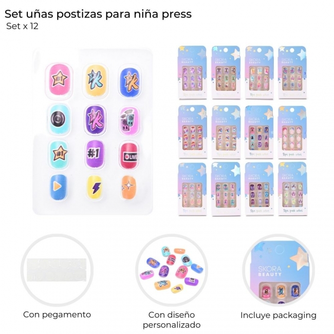 SET UÑAS POSTIZAS INFANTIL SKORA PRESS ON