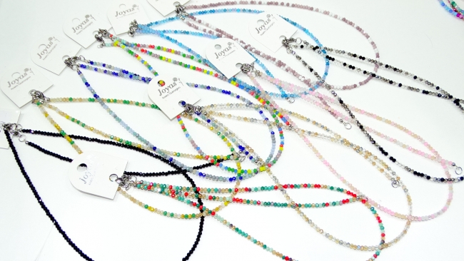 COMJUNTO COLLAR ACERO Y PULSERA  CRISTAL VARIOS COLORES