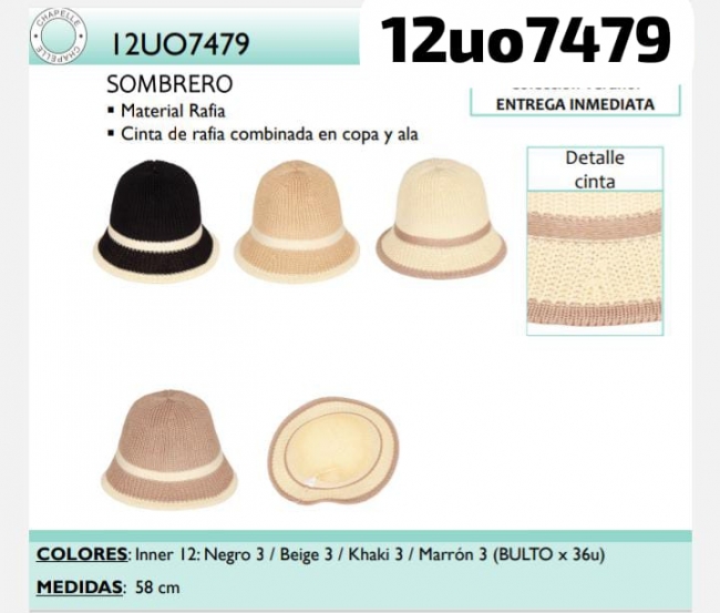 SOMBRERO RAFIA CHAPELLE T8