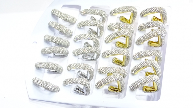 BLISTER AROS STRASS ACERO X 12